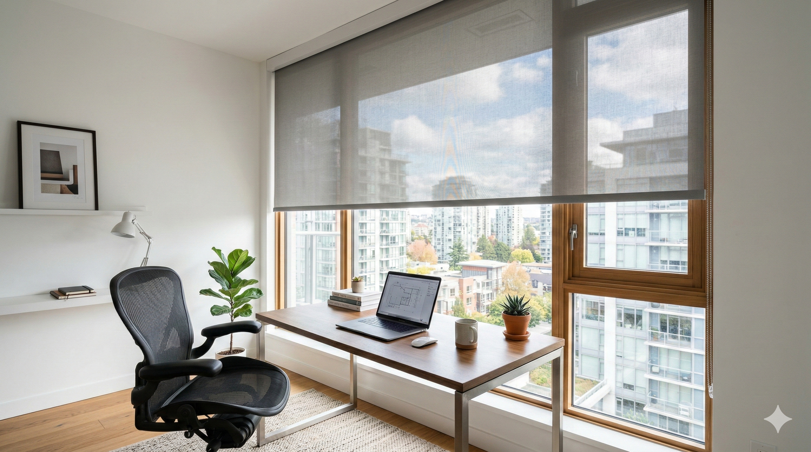 Cortinas Roller con control de luz y privacidad, diseño moderno y minimalista