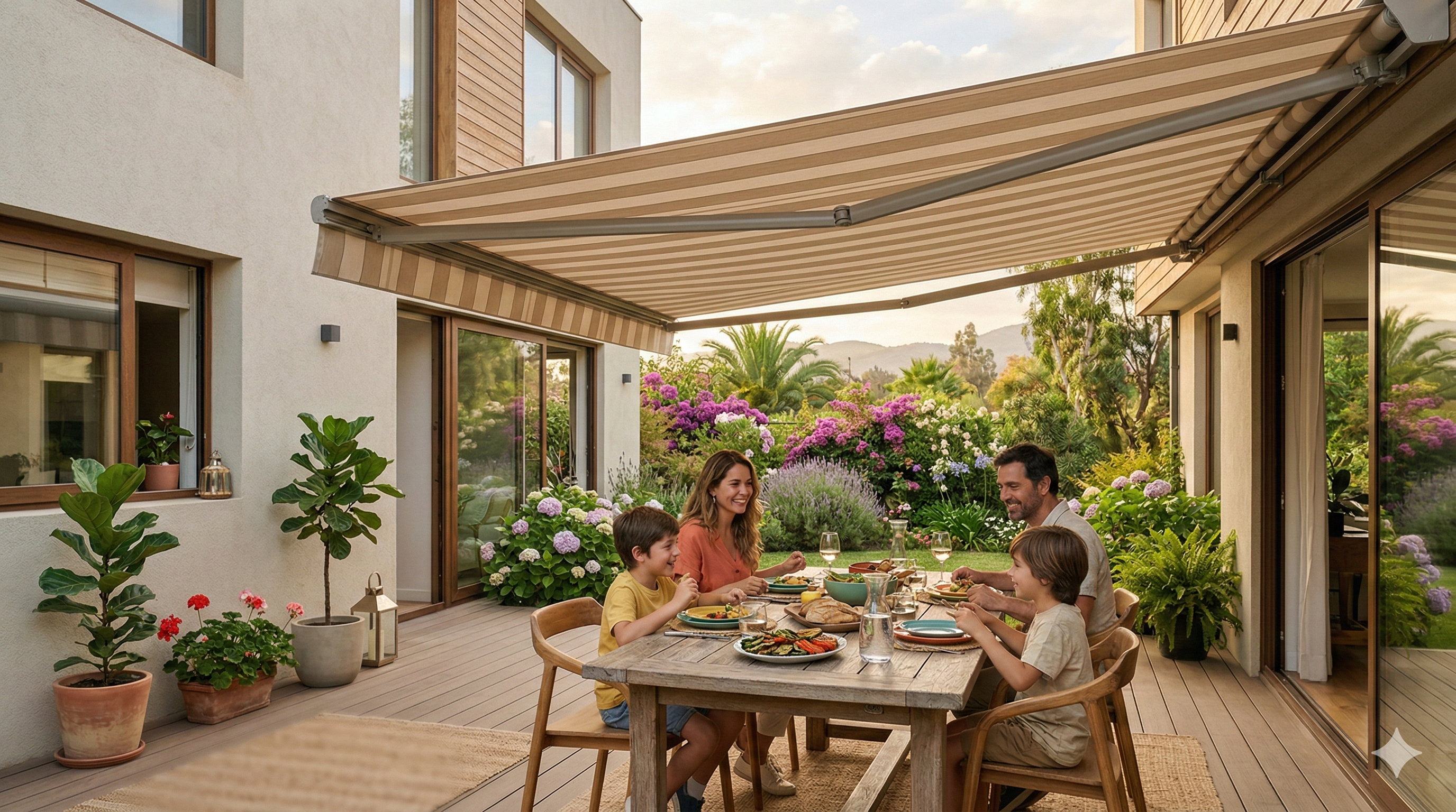 Toldos Proyectantes extensibles para dar sombra en terrazas y jardines